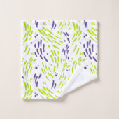 Fluss in kalkgrün und Lila Badhandtuch Set (Waschlappen)