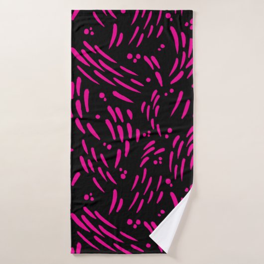 Fluss in Magenta und Schwarz Badehandtuch (Badehandtuch)