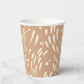 Fluss in Tan und Creme Pappbecher (Rückseite)