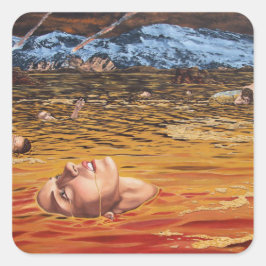 Fluss Inferno Quadratischer Aufkleber