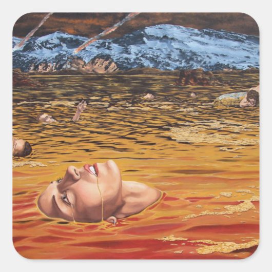 Fluss Inferno Quadratischer Aufkleber (Vorderseite)