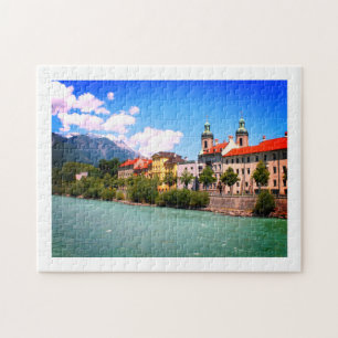 Fluss Inn in Innsbruck Österreich Puzzle