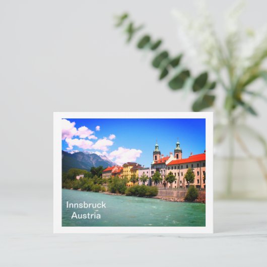 Fluss Inn Innsbruck Österreich Postkarte (Stehend Vorderseite)