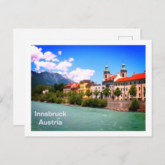 Fluss Inn Innsbruck Österreich Postkarte (Vorne/Hinten)
