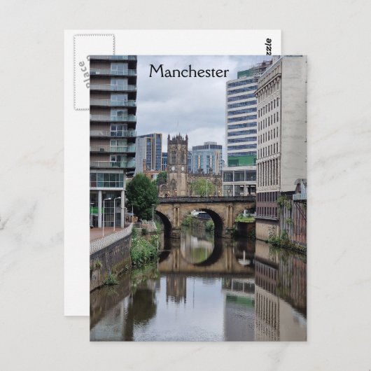 Fluss Irwell - The Salford Manchester Boundary Postkarte (Vorne/Hinten)