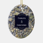 Fluss-Kiesel und Wasser-personalisierte Hochzeit Keramikornament (Rechts)