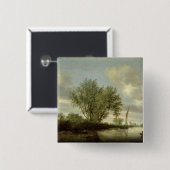 Fluss-Landschaft, 1645 Button (Vorne & Hinten)