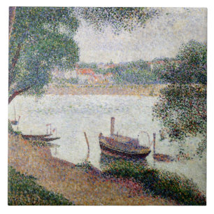 Fluss-Landschaft Georges Pierre Seurat mit einer Fliese