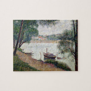 Fluss-Landschaft Georges Pierre Seurat   mit einer Puzzle