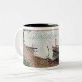 Fluss-Landschaft Georges Pierre Seurat | mit einer Zweifarbige Tasse (Vorderseite Links)