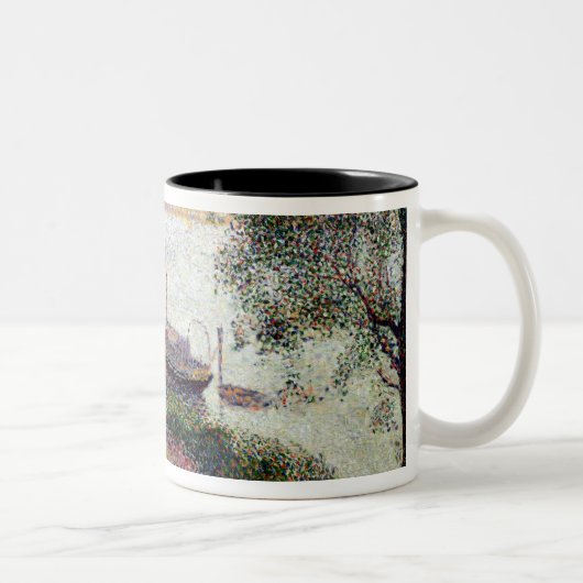 Fluss-Landschaft Georges Pierre Seurat | mit einer Zweifarbige Tasse (Rechts)