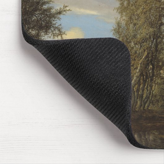 Fluss-Landschaft mit Fähre, 1649 (Öl auf Leinwand) Mousepad (Ecke)
