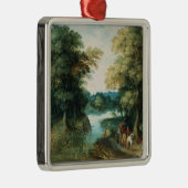 Fluss-Landschaft Silbernes Ornament (Rechts)