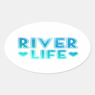 Fluss-Leben-Oval-Aufkleber Ovaler Aufkleber