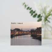 Fluss Liffey night, Dublin City, Ireland Postcard Postkarte (Stehend Vorderseite)