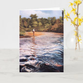 Fluss-Malerei-Gruß-Karten Karte (Gelbe Blume)