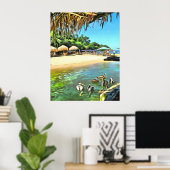 Fluss Meets Ocean 0330 Art Print Poster (Heimbüro)