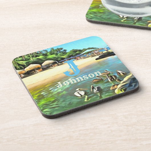 Fluss Meets Ocean 0330 Getränkeuntersetzer (Linke Seite)