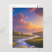 Fluss Merges mit dem Serensee Postkarte (Vorne/Hinten)