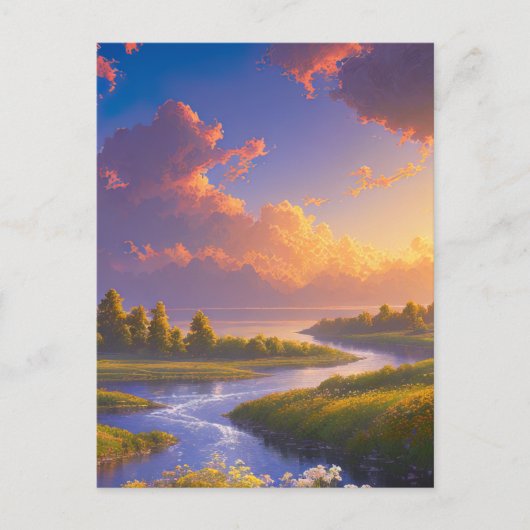 Fluss Merges mit dem Serensee Postkarte (Vorderseite)