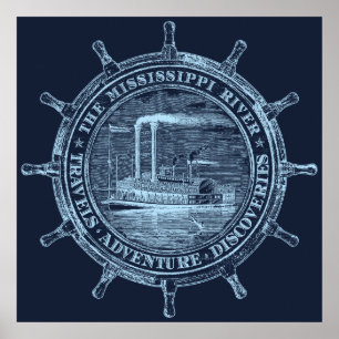 Fluss Mississipi. Reisen. Abenteuer. Entdeckungen Poster