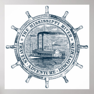 Fluss Mississippi. Reisen. Abenteuer. Entdeckungen Poster