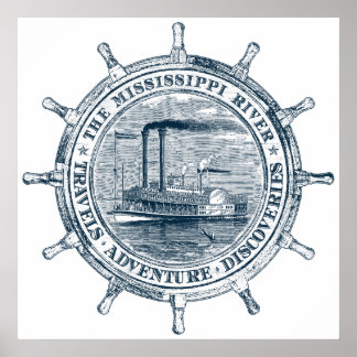 Fluss Mississippi. Reisen. Abenteuer. Entdeckungen Poster