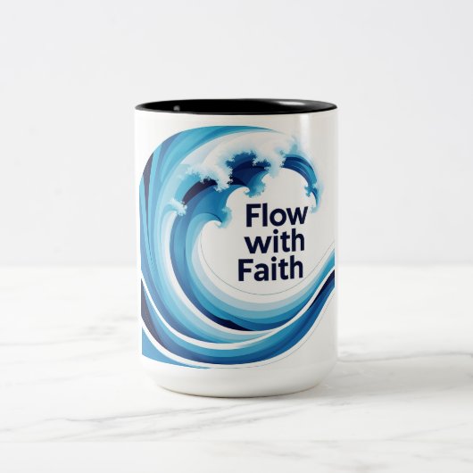 Fluss mit dem Glauben Zweifarbige Tasse (Mittel)