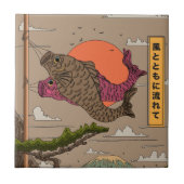 Fluss mit dem Wind Koinobori Fliese (Vorderseite)