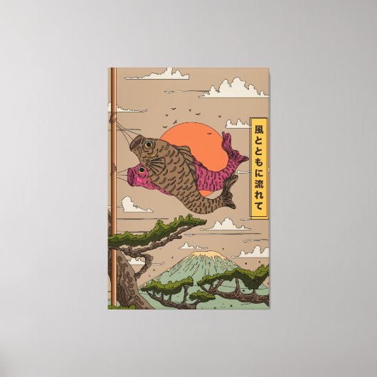 Fluss mit dem Wind Koinobori Leinwanddruck (Vorderseite)