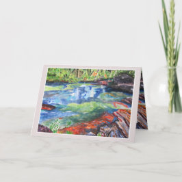 Fluss mit Fünf-Farben-Grußkarte Feiertagskarte