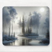 Fluss mit Mattierten Bäumen gefroren Mousepad (Vorne)