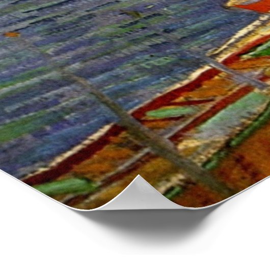 Fluss mit Ruderbooten von Vincent van Gogh Poster (Ecke)