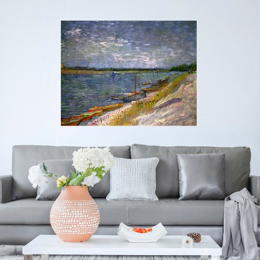 Fluss mit Ruderbooten von Vincent van Gogh Poster