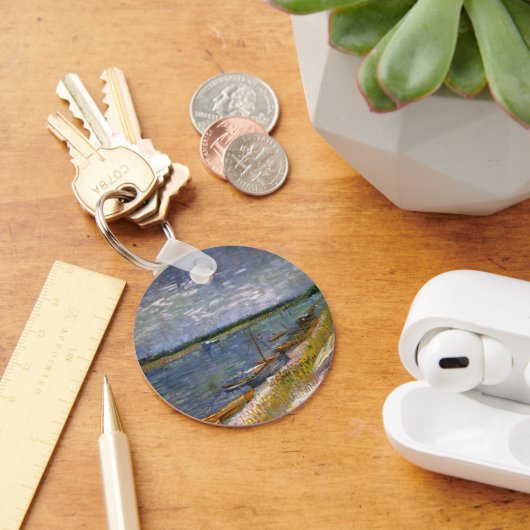 Fluss mit Ruderbooten von Vincent van Gogh Schlüsselanhänger (Schreibtisch)