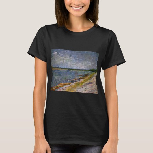Fluss mit Ruderbooten von Vincent van Gogh T-Shirt (Vorderseite)