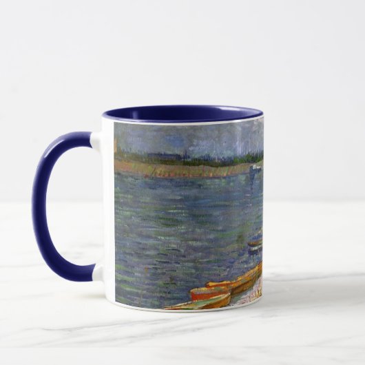 Fluss mit Ruderbooten von Vincent van Gogh Tasse (Links)