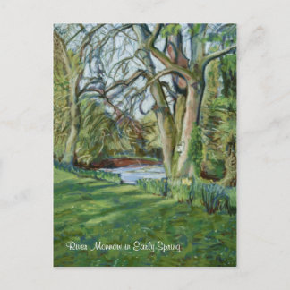 Fluss Monnow bei Allt-yr-Ynys im Frühjahr Postkarte