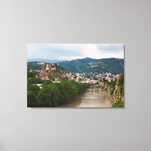Fluss Mt'kvari Flows, Tiflis Leinwanddruck (Vorderseite)