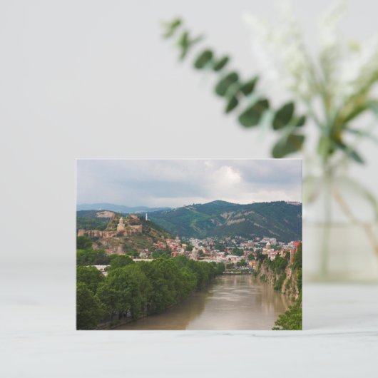 Fluss Mt'kvari Flows, Tiflis Postkarte (Stehend Vorderseite)