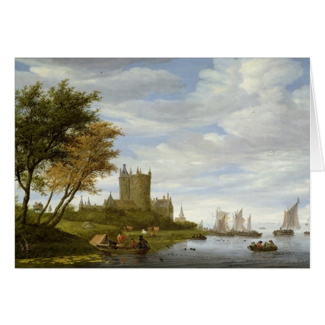 Fluss-Mündung mit einem Schloss (Vorderseite (Horizontal))