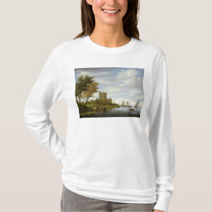 Fluss-Mündung mit einem Schloss T-Shirt