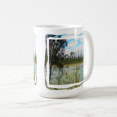 Fluss Murray Australia Large Pelicans Flock, Kaffeetasse (VorderseiteRechts)