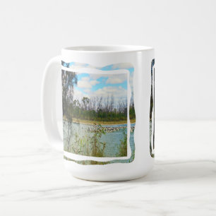 Fluss Murray Australia Large Pelicans Flock, Kaffeetasse