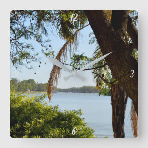 Fluss Murray, Australien, The View, Wall Clock Quadratische Wanduhr