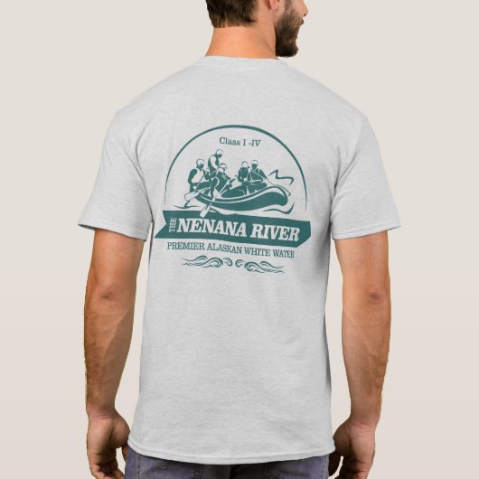 Fluss Nenana (Rafting2) T-Shirt (Rückseite)