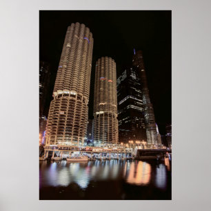 FLUSS NORD MARINA TOWERS - CHICAGO POSTER