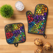 Fluss Ofenhandschuh & Topflappen-Set (Oben Unten)