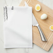 Fluss-Otter (Linie Kunst) Küchentuch (Viertel Falte)