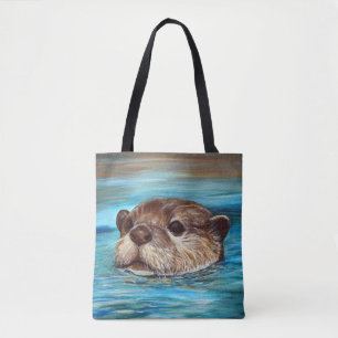 Fluss-Otter-Malerei Tasche